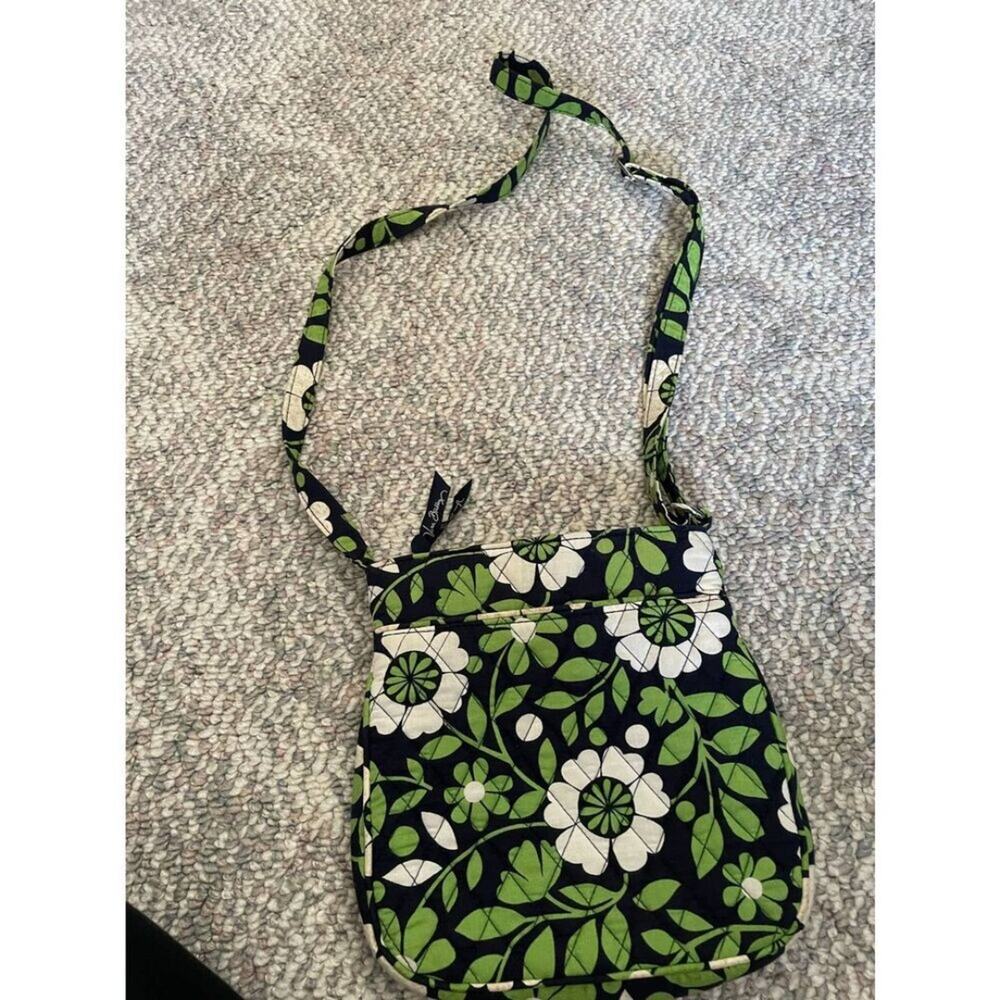 Medium Size Navy & Green Floral Vera Bradley Crossbody Bag